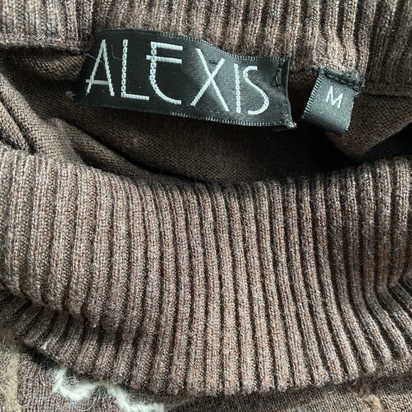 Alexis brown mock neck wool blend sweater Size Medium - Picture 3 of 4